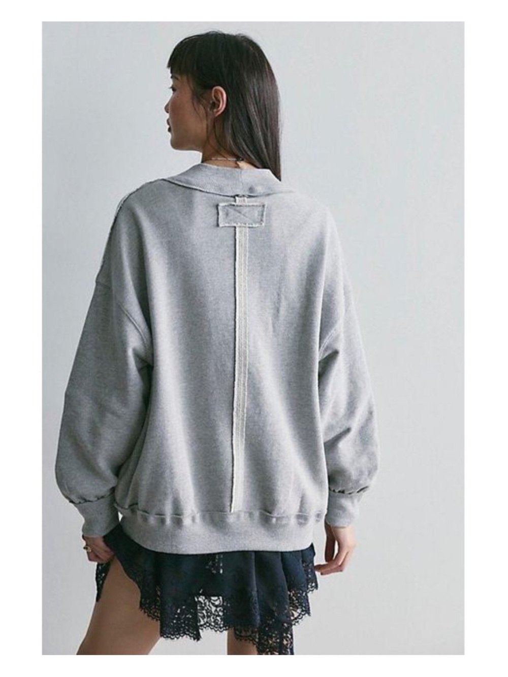 Free People We The Free Palm Springs Pullover Heather Grey Size S oversized